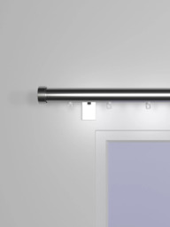John Lewis Made to Order Select Gliding Curtain Pole with Stud Finial, Wall Fix, Dia.30mm - thumbnail 3