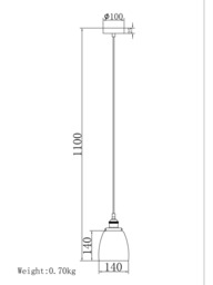 John Lewis Glass Ceiling Light, Clear/Brass - thumbnail 5