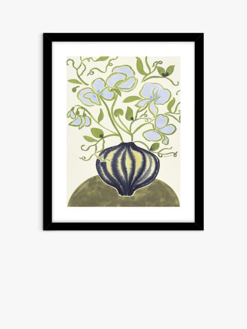 John Lewis La Poire 'Sweet Peas' Framed Print & Mount, 62 x 52cm, Green/Blue - image 1