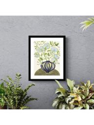 John Lewis La Poire 'Sweet Peas' Framed Print & Mount, 62 x 52cm, Green/Blue - thumbnail 2