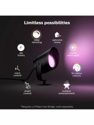 Philips Hue White and Colour Ambiance Lily LED XL Smart Outdoor Spotlight Extension, Black - thumbnail 4