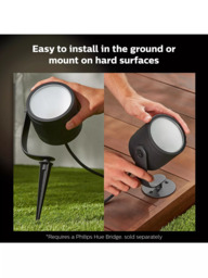 Philips Hue White and Colour Ambiance Lily LED XL Smart Outdoor Spotlight Extension, Black - thumbnail 2