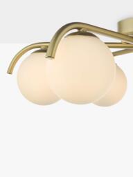 Där Orlena 6 Arm Glass Globe Pendant Flush Ceiling Light, Gold - thumbnail 5