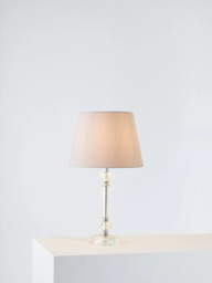 John Lewis Crystal Column Table Lamp, Clear - thumbnail 1