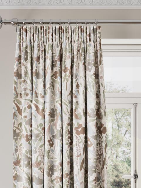 John Lewis Penelope Floral Weave Pair Lined Pencil Pleat Curtains, Multi - image 1