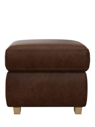 John Lewis Camden Leather Storage Footstool, Light Leg - thumbnail 3