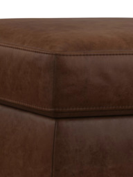 John Lewis Camden Leather Storage Footstool, Light Leg - thumbnail 6