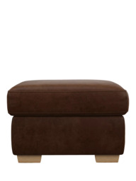 John Lewis Camden Leather Storage Footstool, Light Leg - thumbnail 5