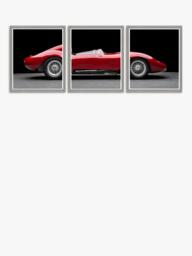 Brookpace Lascelles Maserati 250S Fantuzzi Triptych Framed Photographic Print, 65 x 175cm, Red/Black - thumbnail 1