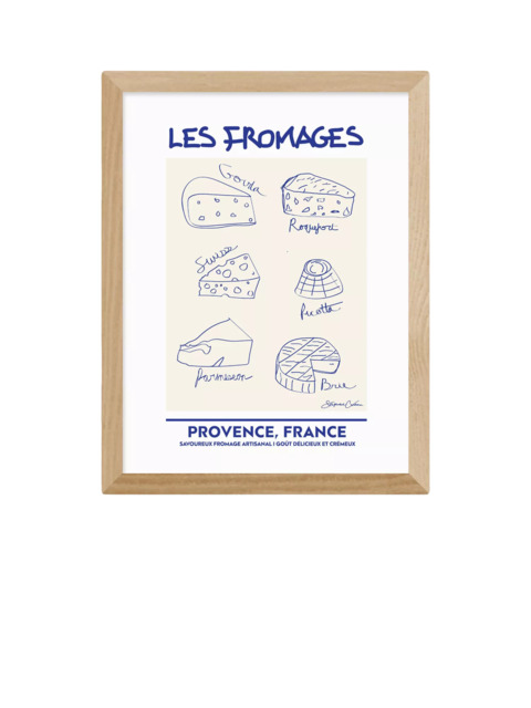 EAST END PRINTS Stephie Cardona 'Les Fromages' Framed Print