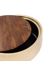 west elm Drum Coffee Table, Antique Brass - thumbnail 3