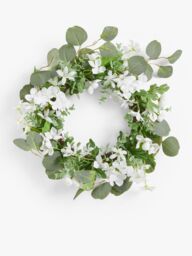 John Lewis Floral Wedding Wreath, White, Dia.40cm