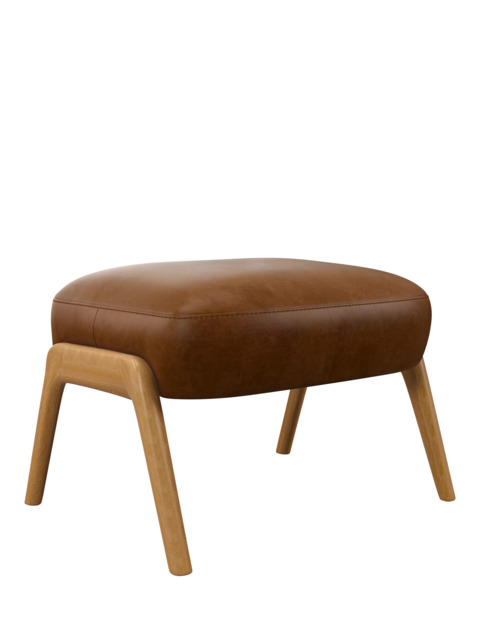 John Lewis Hendricks Leather Footstool, Light Leg - image 1