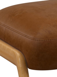 John Lewis Hendricks Leather Footstool, Light Leg - thumbnail 6