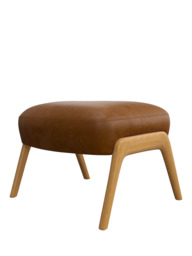 John Lewis Hendricks Leather Footstool, Light Leg - thumbnail 4