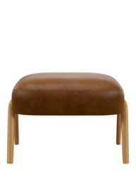 John Lewis Hendricks Leather Footstool, Light Leg - thumbnail 5
