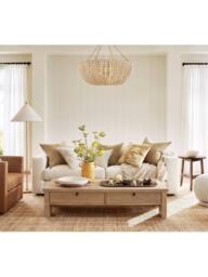 Pottery Barn Bristol Bowl Beaded Wood Chandelier Ceiling Light, Natural - thumbnail 2