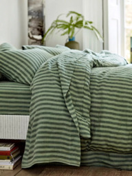 Piglet in Bed Pembroke Stripe Linen Flat Sheet
