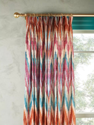 Matthew Williamson Zig Zag Pair Lined Pencil Pleat Curtains, Berry - thumbnail 1