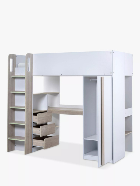 Julian Bowen Ocean High Sleeper Bed Frame, Natural/White - image 1