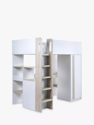 Julian Bowen Ocean High Sleeper Bed Frame, Natural/White - thumbnail 4