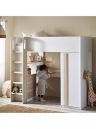 Julian Bowen Ocean High Sleeper Bed Frame, Natural/White - thumbnail 2