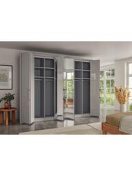 John Lewis Osaka 3m Bi-Fold Wardrobe with 4 Glass Doors & 4 Mirrored Doors - thumbnail 3