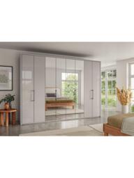 John Lewis Osaka 3m Bi-Fold Wardrobe with 4 Glass Doors & 4 Mirrored Doors - thumbnail 2