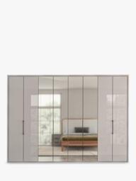 John Lewis Osaka 3m Bi-Fold Wardrobe with 4 Glass Doors & 4 Mirrored Doors - thumbnail 5
