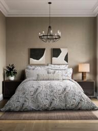Bedeck of Belfast Kotana Duvet Cover Set, Charcoal Silver