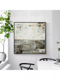 John Lewis Valeria Mravyan 'GreyZone II' Framed Canvas Print, 104 x 104cm, Grey - thumbnail 2