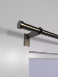 John Lewis Made to Order Select Eyelet Curtain Pole with Stud Finial, Wall Fix, Dia.25mm - thumbnail 2