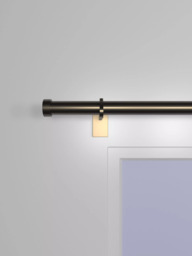 John Lewis Made to Order Select Eyelet Curtain Pole with Stud Finial, Wall Fix, Dia.25mm - thumbnail 3