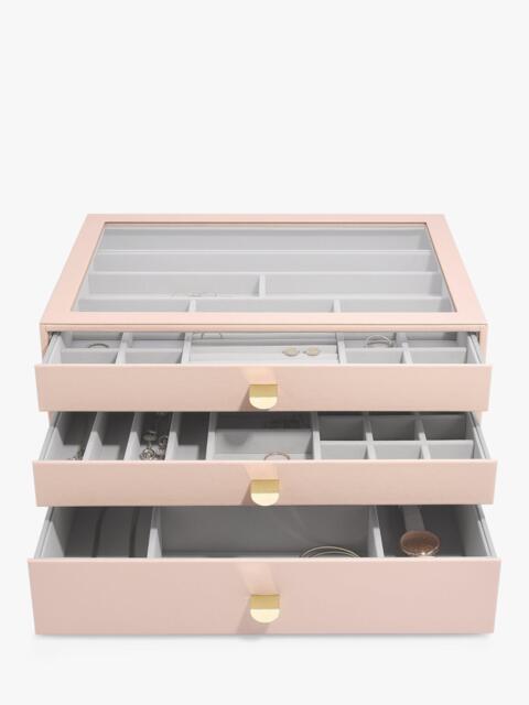 Stackers Supersize Glass Lid 3 Drawer Jewellery Box - image 1
