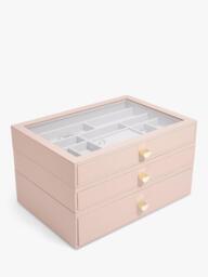 Stackers Supersize Glass Lid 3 Drawer Jewellery Box - thumbnail 3