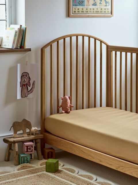 Piglet in Bed Kids' Cotton Infant Fitted Sheet by John Lewis
