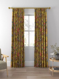 GP & J Baker Hydrangea Bird Made to Measure Curtains or Roman Blind, Ochre - thumbnail 3