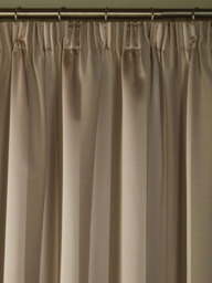 Laura Ashley Lille Stripe Pair Lined Pencil Pleat Curtains, Truffle Natural - thumbnail 3