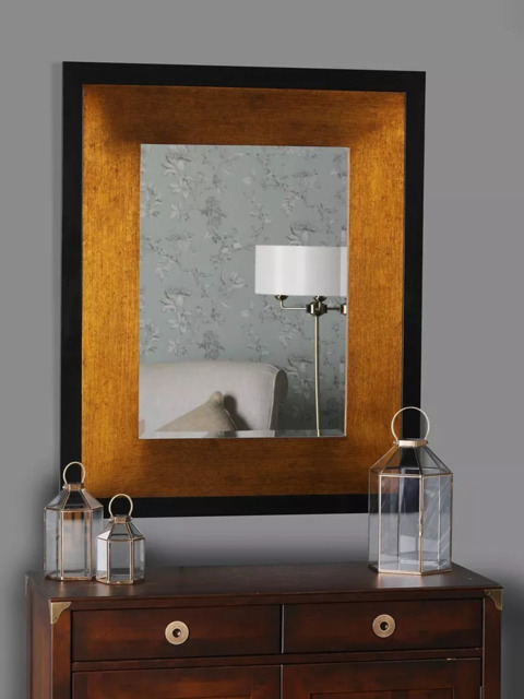 Laura Ashley Cara Rectangular Wall Mirror, 114 x 94cm, Bronze - image 1