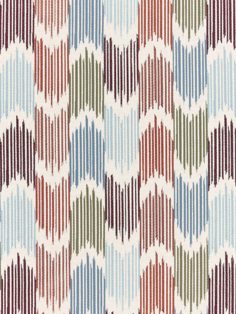John Lewis Valle Ikat Made to Measure Curtains or Roman Blind, Blue/Multi - image 1
