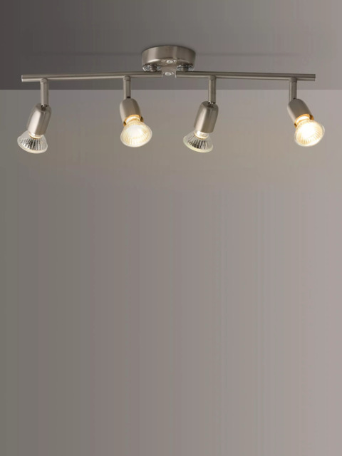 John Lewis 4 Spotlight Ceiling Bar, Brushed Chrome - image 1