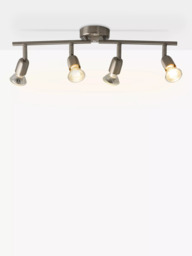John Lewis 4 Spotlight Ceiling Bar, Brushed Chrome - thumbnail 3