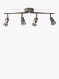 John Lewis 4 Spotlight Ceiling Bar, Brushed Chrome - thumbnail 2