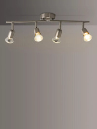 John Lewis 4 Spotlight Ceiling Bar, Brushed Chrome - thumbnail 1