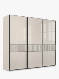 John Lewis Newlyn 2.5m Sliding Wardrobe with 3 Glass Doors - thumbnail 1