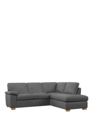 John Lewis Camden RHF Chaise Corner Leather Sofa, Light Leg