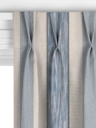John Lewis Denver Stripe Made to Measure Curtains or Roman Blind, Lake Blue - thumbnail 5