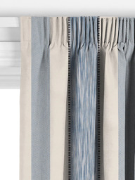 John Lewis Denver Stripe Made to Measure Curtains or Roman Blind, Lake Blue - thumbnail 3
