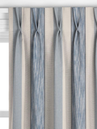 John Lewis Denver Stripe Made to Measure Curtains or Roman Blind, Lake Blue - thumbnail 4