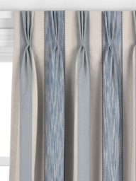 John Lewis Denver Stripe Made to Measure Curtains or Roman Blind, Lake Blue - thumbnail 6